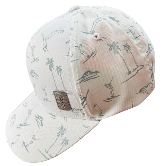 NWT PGA TOUR White Golf Print Cap - Picture 2 of 11